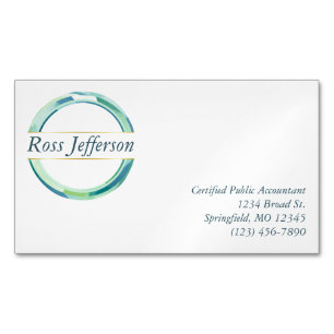 Blue Circle Logo Business Card Magnet