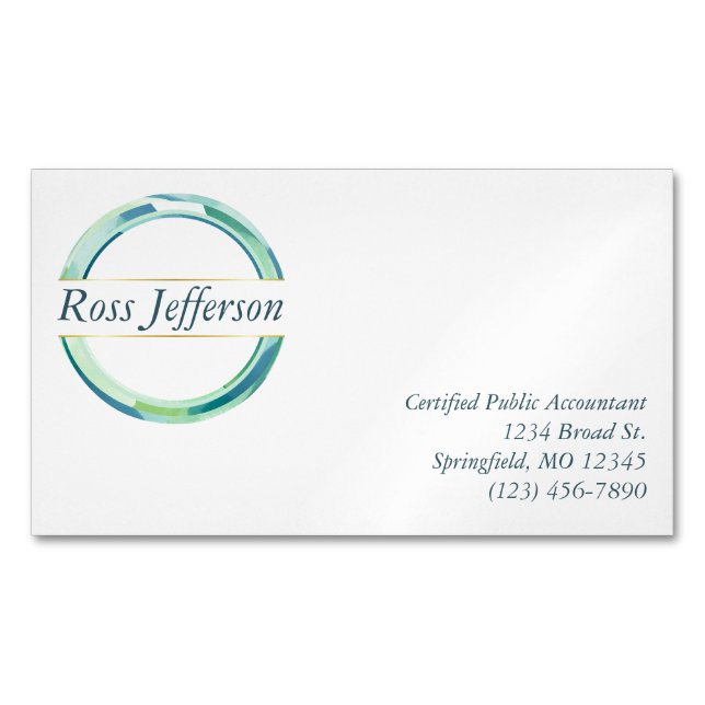Blue Circle Logo Business Card Magnet (Front)