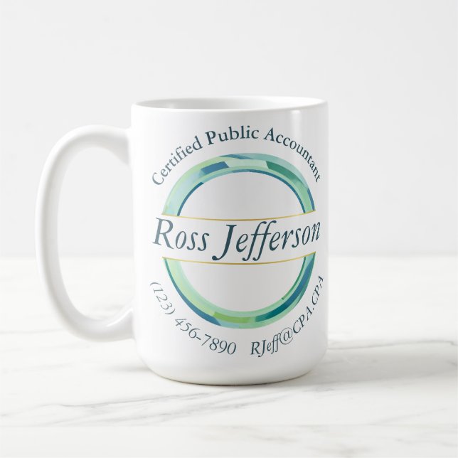 Blue Circle Logo Coffee Mug (Left)