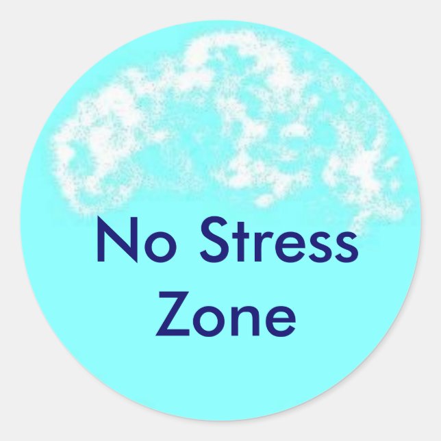 blue circle, No Stress Zone Classic Round Sticker (Front)