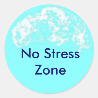blue circle, No Stress Zone Classic Round Sticker