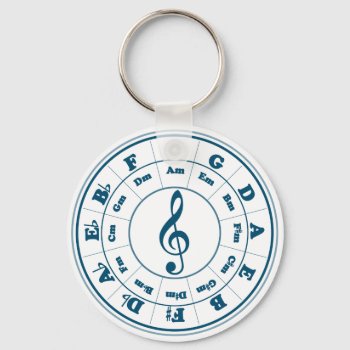 Blue Circle Of Fifths Keychain by chmayer at Zazzle