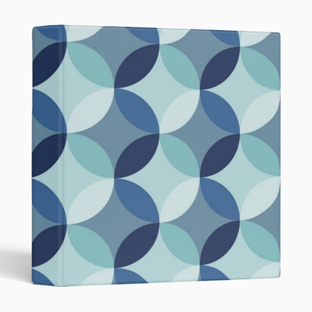 Blue Circle Pattern 3 Ring Binder (Front/Spine)