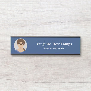 Blue Circle Photo Employee Office Door Sign