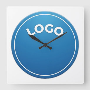 Blue circle, Round logo, Circular badge, Button de Square Wall Clock