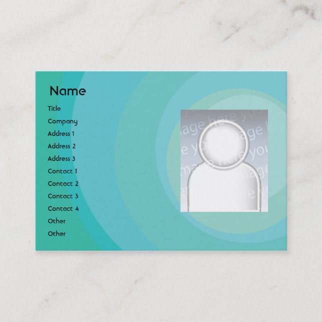 Blue Circle Shades - Chubby Business Card (Front)