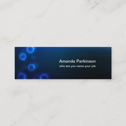 Customizable blue circle skinny business card