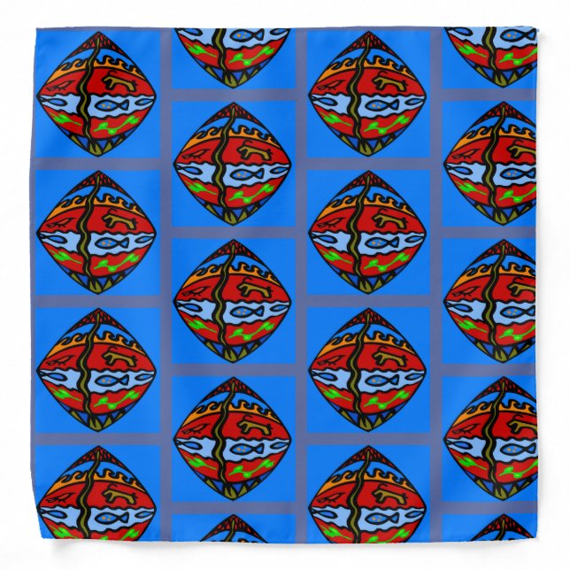 Blue Circle Welcome Bandana (Front)