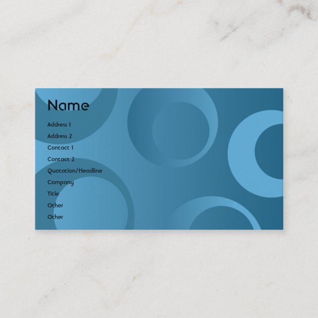 Blue Circles - Business Business Card (Front)