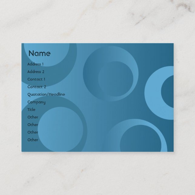 Blue Circles - Chubby Business Card (Front)