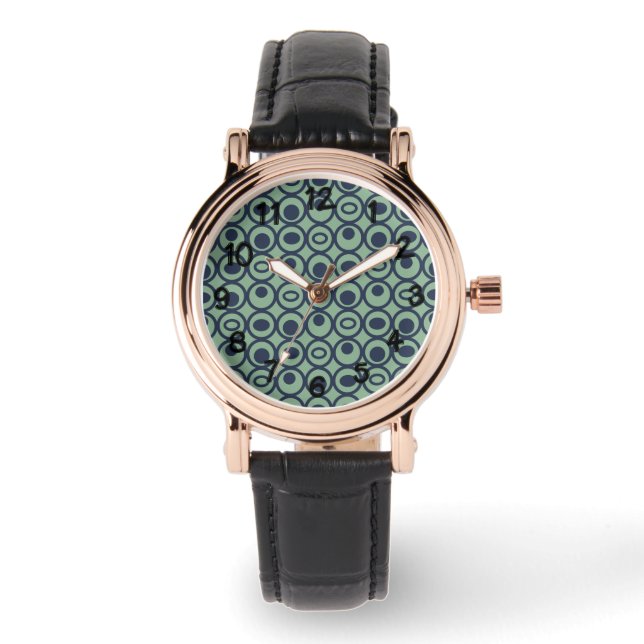 Blue Circles in Circles Watch (Front)