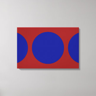 Blue Circles on Red Canvas Print