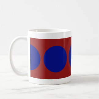 Blue Circles on Red Coffee Mug