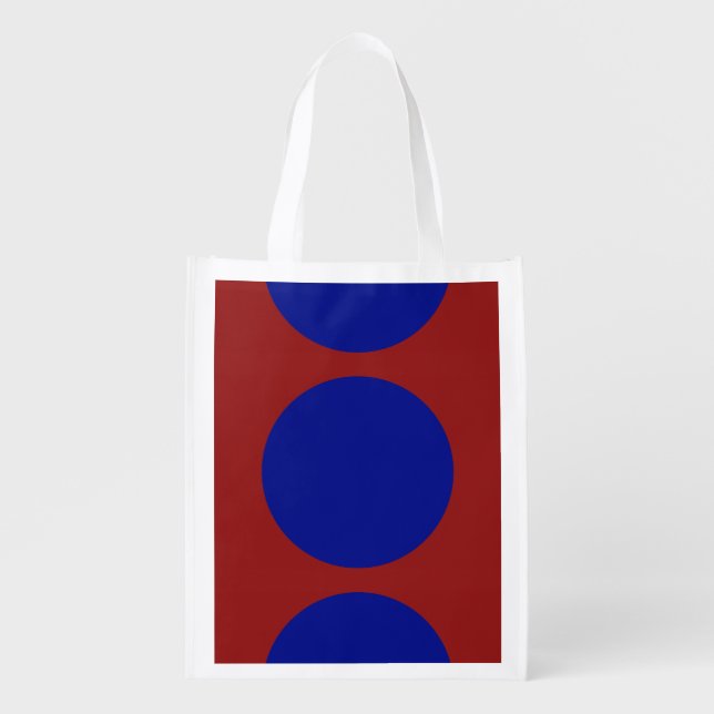 Blue Circles on Red Grocery Bag (Front)