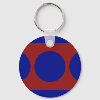 Blue Circles on Red Keychain
