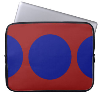 Blue Circles on Red Laptop Sleeve