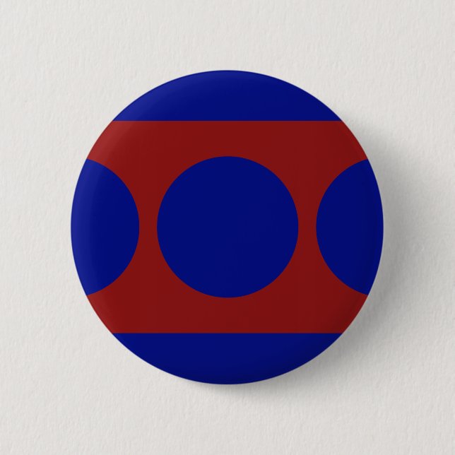 Blue Circles on Red Pinback Button (Front)