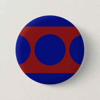 Blue Circles on Red Pinback Button