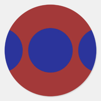 Blue Circles on Red Sticker