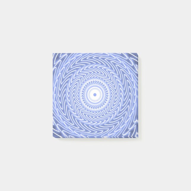 Blue circles swirl pattern post-it notes (Front)