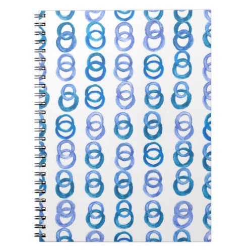 Blue circles watercolor polka dot notebook