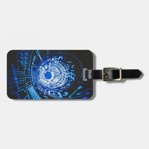 Blue Circuit Board Abstract Luggage Tag
