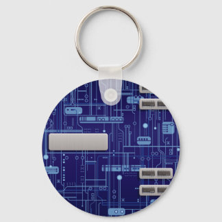 Blue Circuit Board Keychain