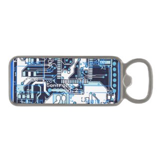 Blue Circuit Board Magnetic Bottle Opener