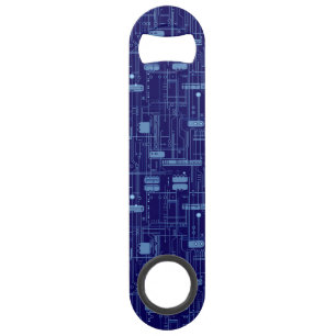 Blue Circuit Board Pattern  Bar Key