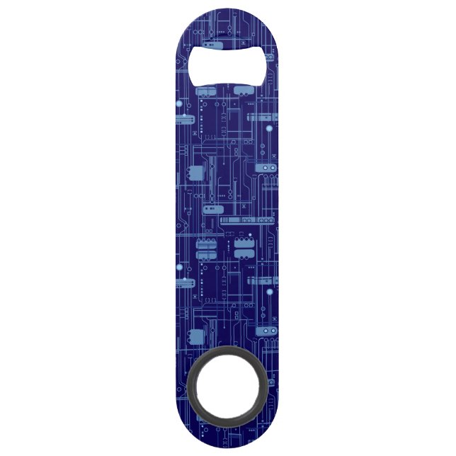 Blue Circuit Board Pattern  Bar Key (Front)