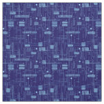 Blue Circuit Board Pattern Fabric