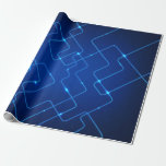 Blue circuit board wrapping paper