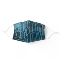 Blue Circuitboard Adult Cloth Face Mask