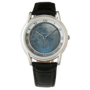 Blue Circuits & Gears Custom Watch