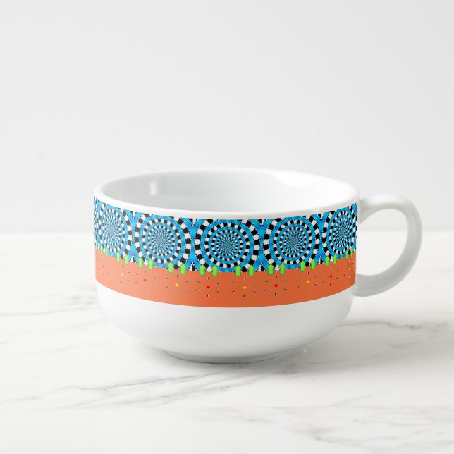 Blue Circular Orange Soup Mug (Left)