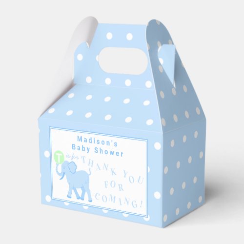 Blue Circus Cute Elephant Thank You For Coming Favor Boxes