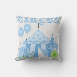 Blue Circus Fun Pillow