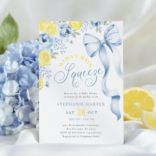 Blue Citrus Baby Shower Invitation