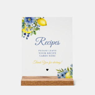 Blue Citrus  Leave your Recipes Bridal shower Acrylic Sign