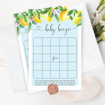 Blue citrus lemons baby shower bingo game