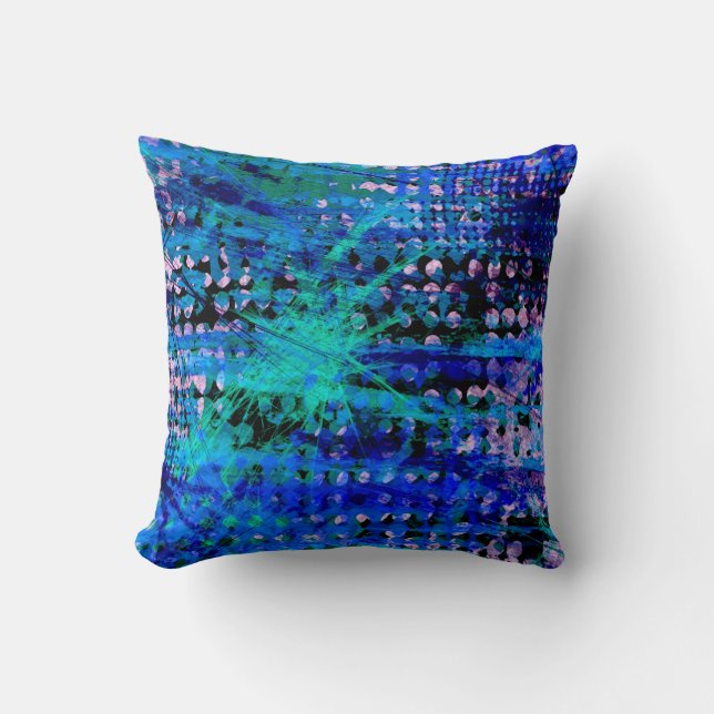 Blue City Throw Pillow (Front)