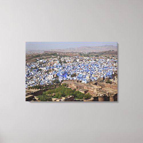 Blue City viewed from Mehrangarh Fort  Jodhpur Canvas Print