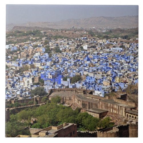 Blue City viewed from Mehrangarh Fort  Jodhpur Ceramic Tile