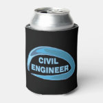 Blue Civil Engineer Can Cooler