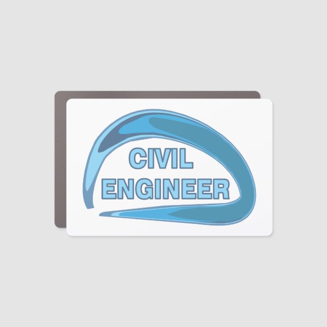 Blue Civil Engineer Car Magnet (Front)