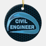 Blue Civil Engineer Ceramic Ornament