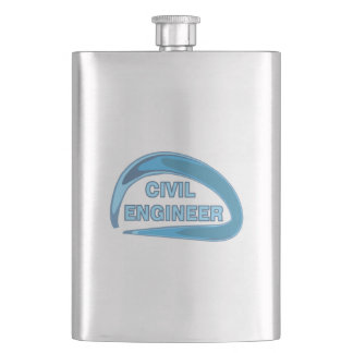 Blue Civil Engineer Flask