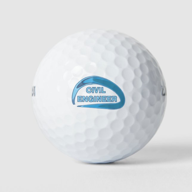 Blue Civil Engineer Golf Balls (Front)