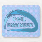 Blue Civil Engineer Mouse Pad