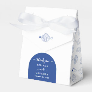 Blue Clam Seashells Coastal Seaside Beach Wedding Favor Boxes